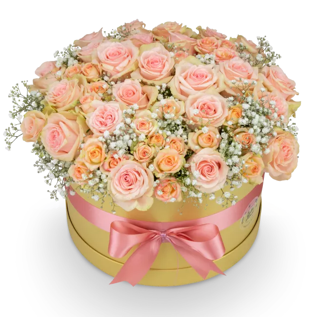 Flower box of roses
